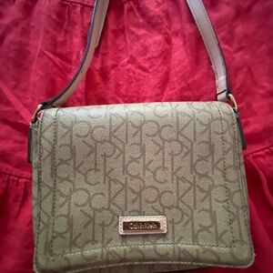 Calvin Klein Monogram Olive Crossbody Bag